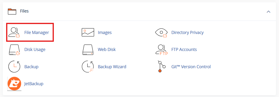 Accessing File Manager Step 2