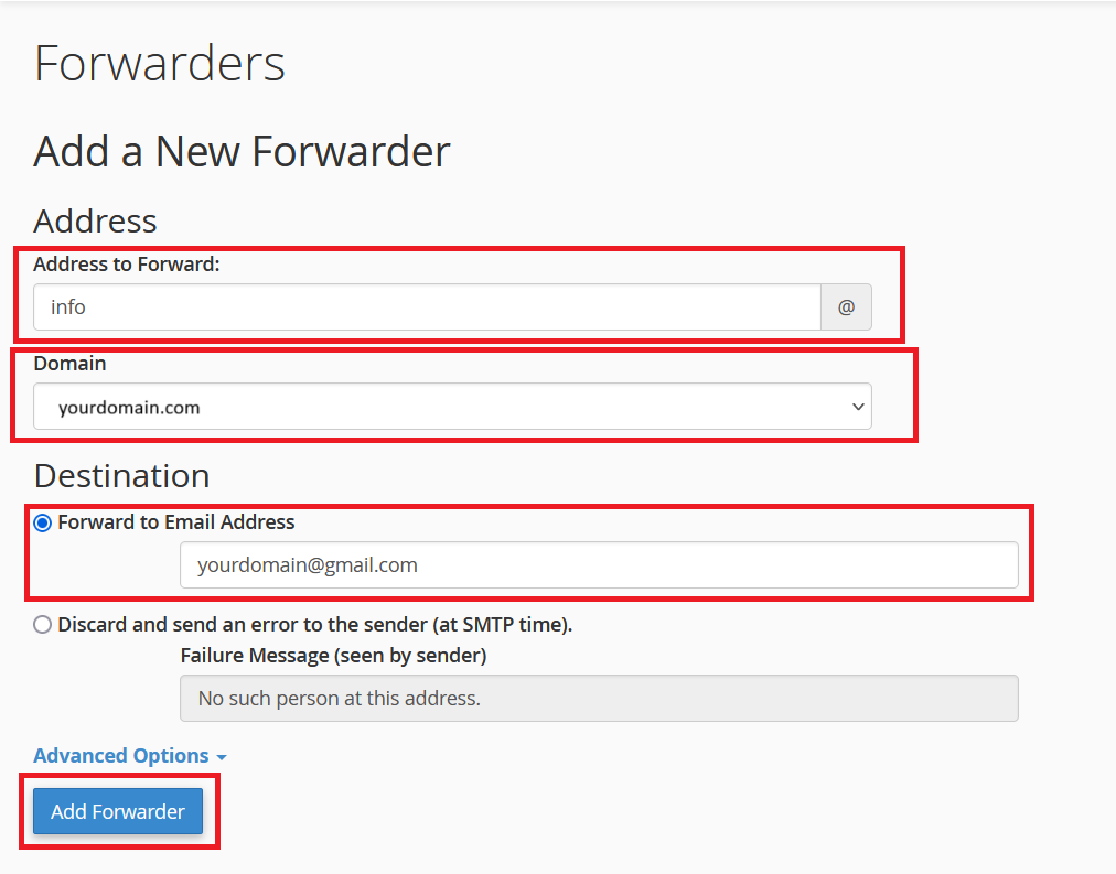 Add Forwarder option