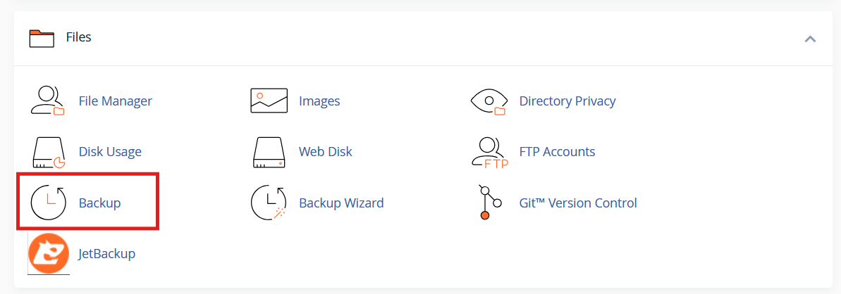 Creating Backups Using Backup Tool Step 1